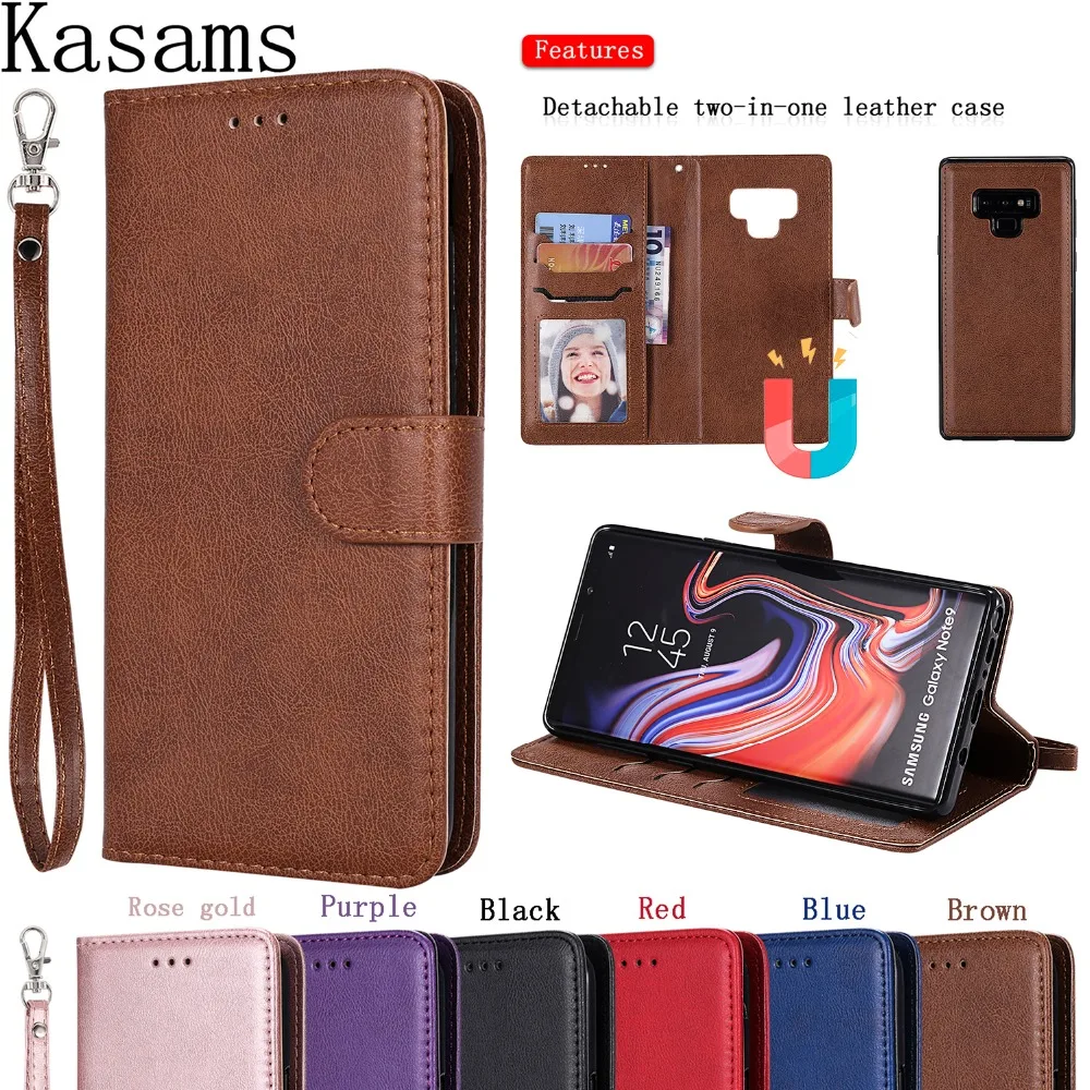 Съемный кожаный чехол книжка 2 в 1 для Samsung Galaxy Note 8 4 3 note9 note8 note4 note3|Чехлы-портмоне| |