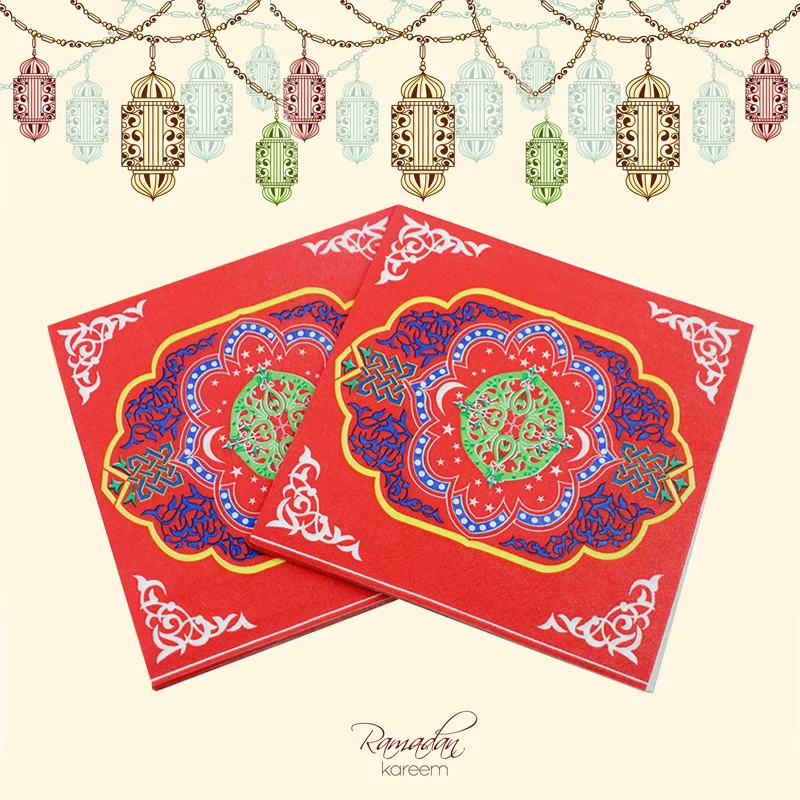 Бумажные салфетки eid mubarak вечерние принадлежности Рамадан украшения papieren servetten 16 5