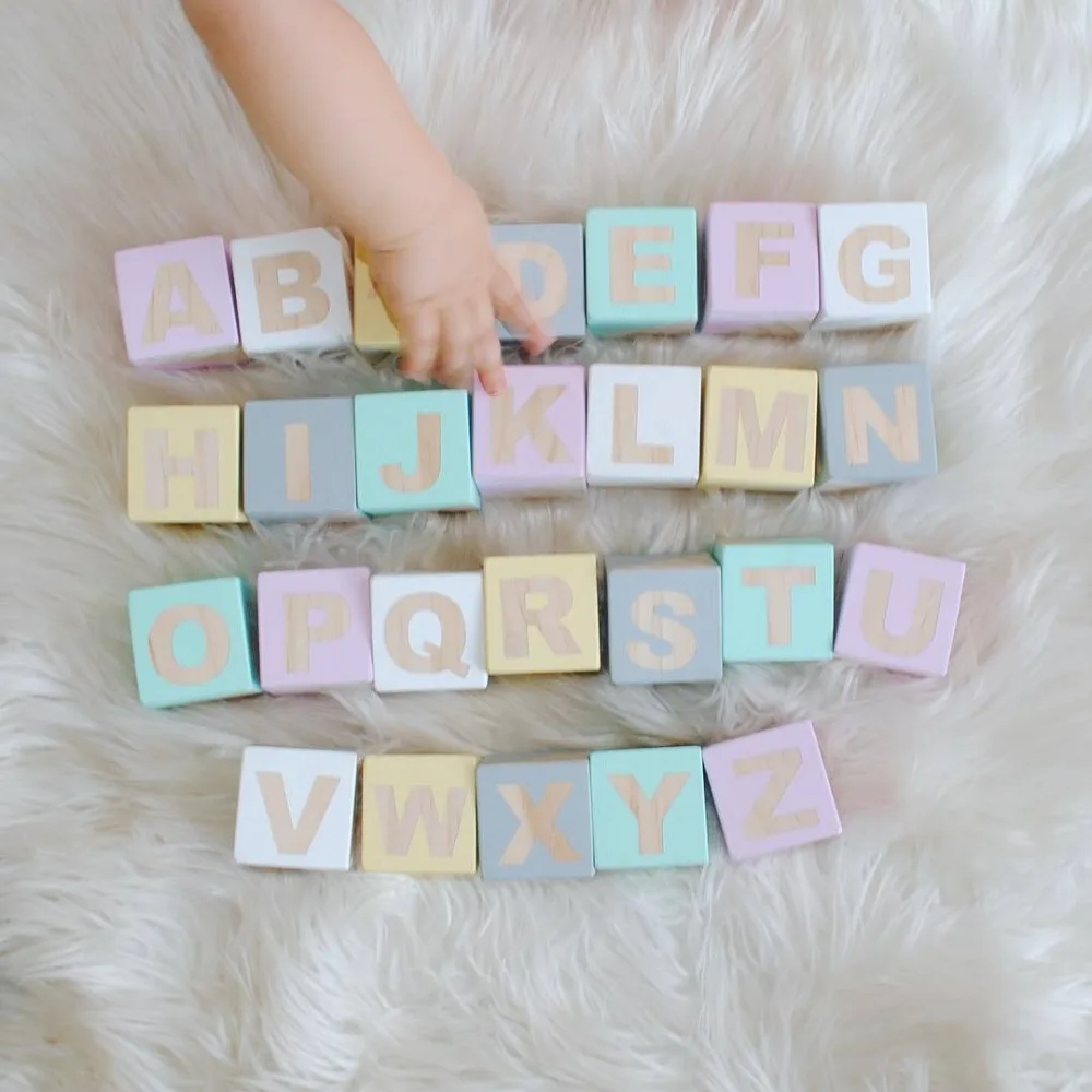 26 шт 3D деревянные буквы алфавита украшения черного DIY детская комната стены