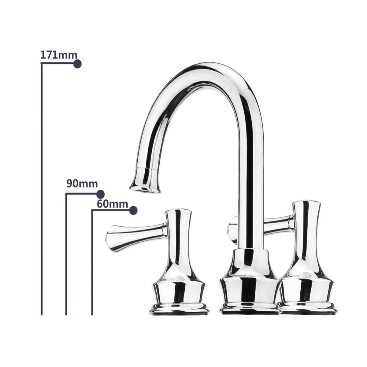 Винтажный латунный кран ORB/хромированный для раковины с двойной ручкой два