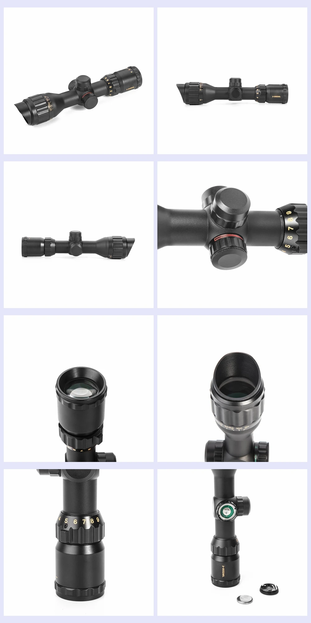 Охотничья оптика Riflescope 3-9x32 AOL красный зеленый Mil точка с подсветкой сетка угловой интегральный Зонт тактический прицел для ружья