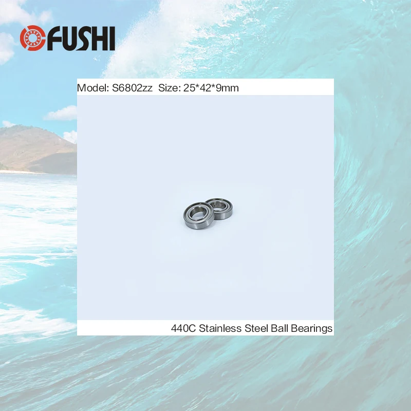 S6802ZZ подшипник 25*42*9 мм (10 шт.) ABEC-1 S6802 Z ZZ S 6802 440C из нержавеющей стали S6802Z