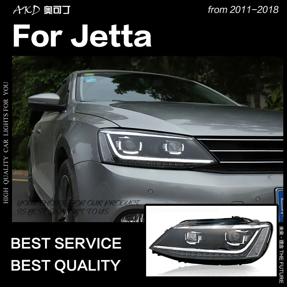 AKD автомобильный Стайлинг Головной фонарь для VW Jetta Mk6 светодиодный налобный фонарь 2011- R8 дизайн фары Drl Hid Bi Xenon автомобильные аксессуары