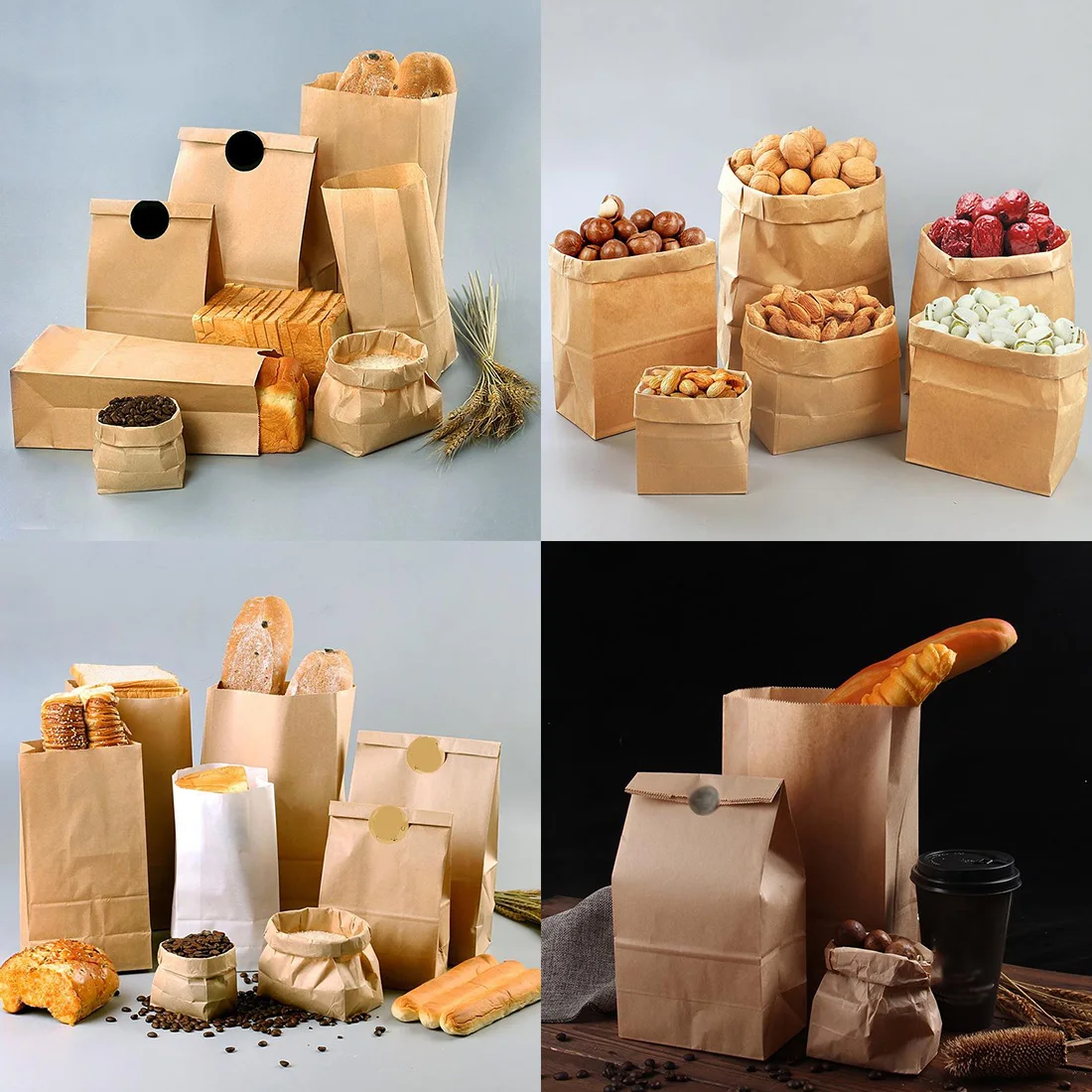 

10pcs/set Biscuits Packaging Wrapping Supplies for Party Wedding Favors Handmade Bread Cookies Gift Brown Kraft Paper Bag