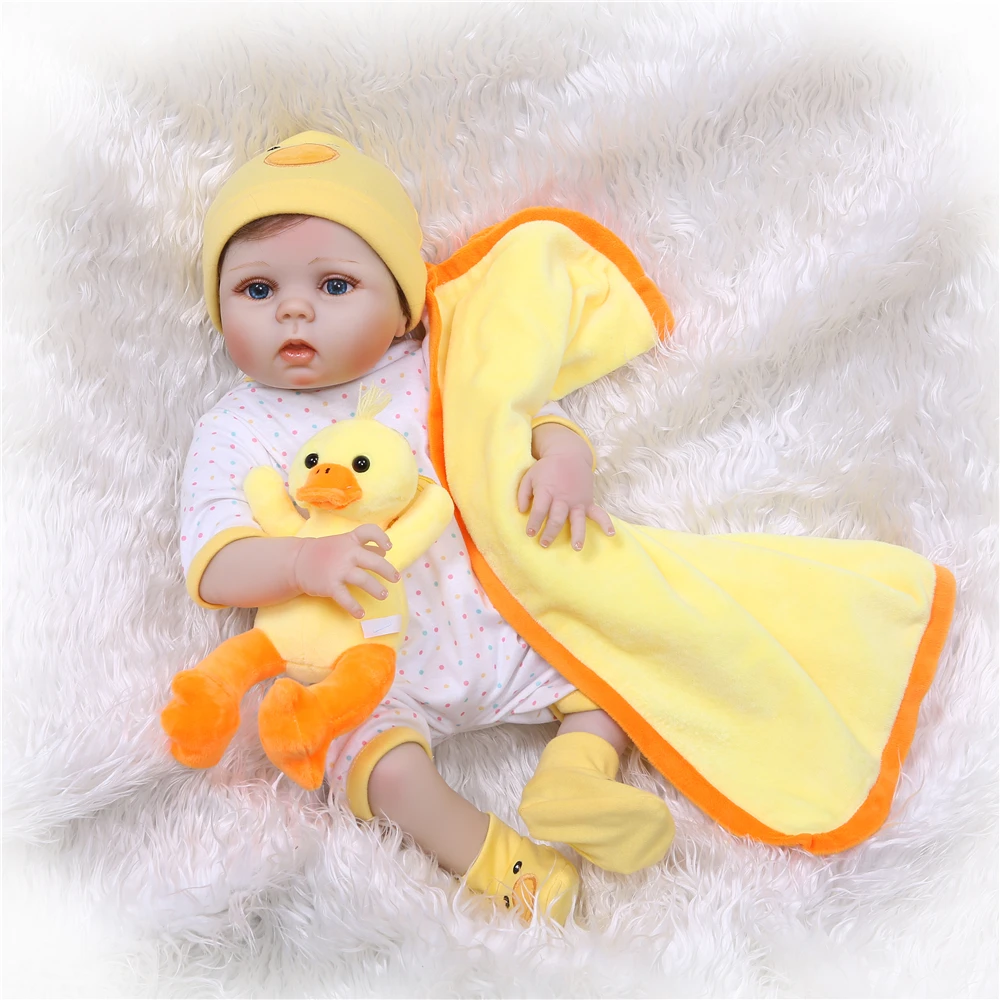 

NPK 55cm full Silicone Reborn Dolls girl Baby Realistic Doll Reborn 22 Inch Full Vinyl Boneca BeBe Reborn Doll For Girls