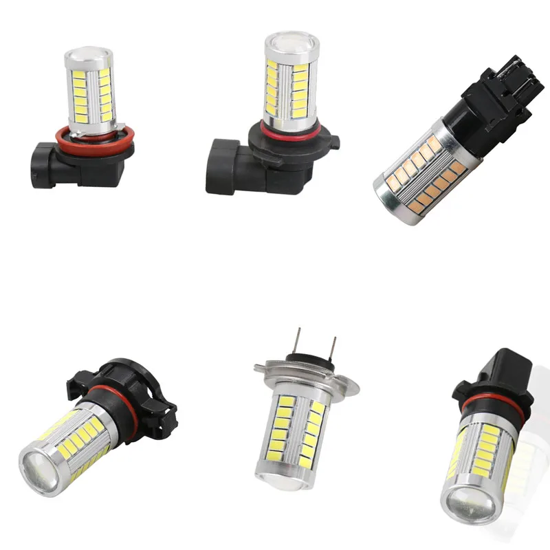 1 шт. автомобильная светодиодная лампа H4 H7 H8 H11 9005 9006 P13W H16 33SMD 6000K с линзой