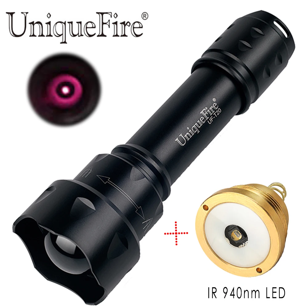 UniqueFire T20 IR 850nm Infrared Portable LED Flashlight +IR 940nm Lamp Holder KIT SET For Night  Hunting Illumination