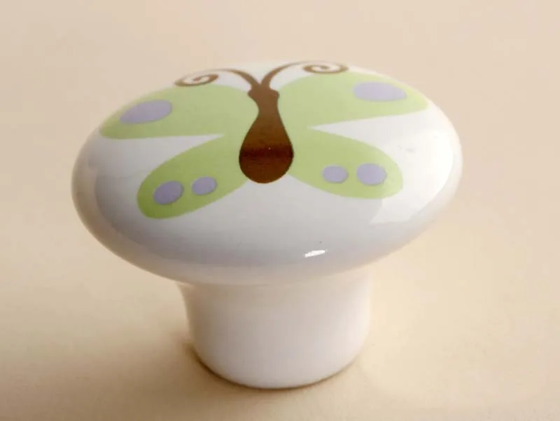 1 шт. ручка бабочка для детской комнаты|ceramic handle|butterfly knobsceramic door handle |