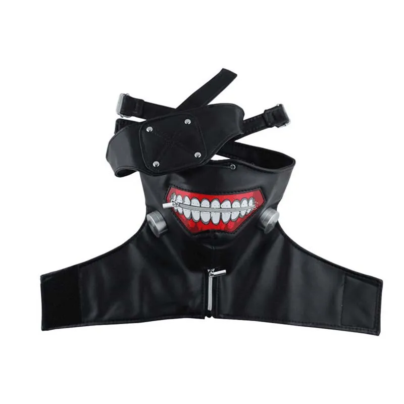 mask Японское аниме «Токийский Гуль»; маскарадные костюмы Kaneki Ken; маскарадные костюмы с капюшоном; куртки; Черная боевая униформа; Полный комплект с маской - Цвет: mask