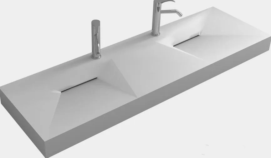 Прямоугольная настенная раковина для ванной комнаты матовая твердая