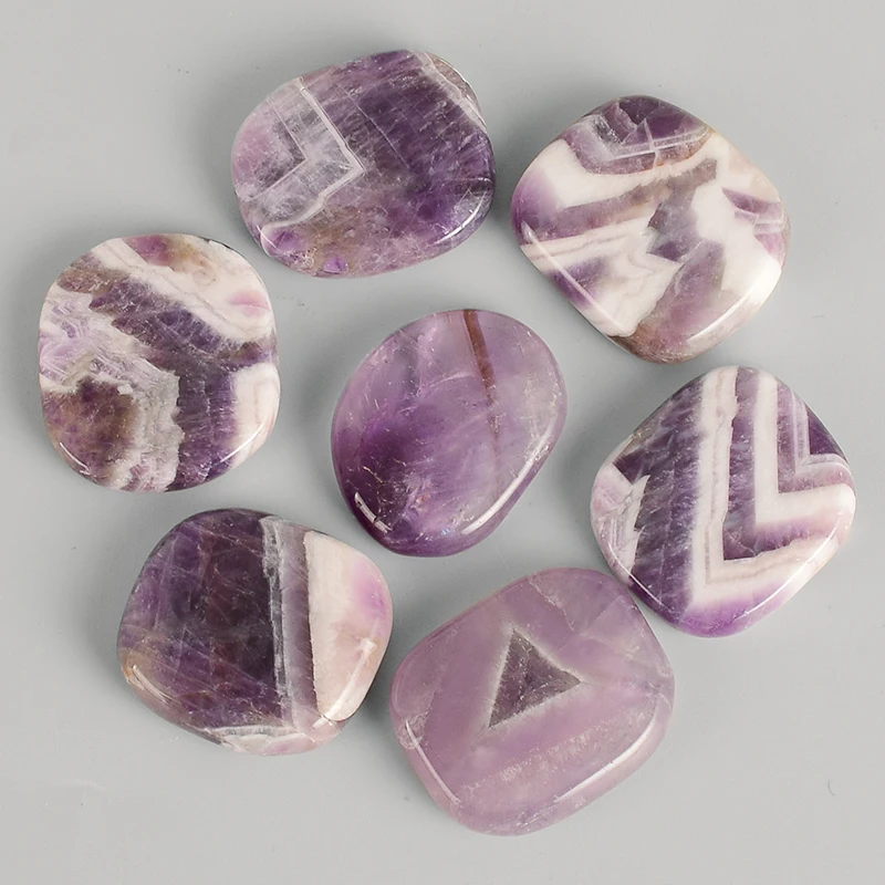 

25*22*5mm Gemstone Natural amethyst quartz chakra stone therapy mineral healing crystals 7 chakra crystal treatment stones