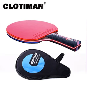 Ракетка для настольного тенниса из углеродного волокна, 7-слойная длинная ручка, короткая рукоятка, Горизонтальный захват, резиновое лезвие для теннисного стола