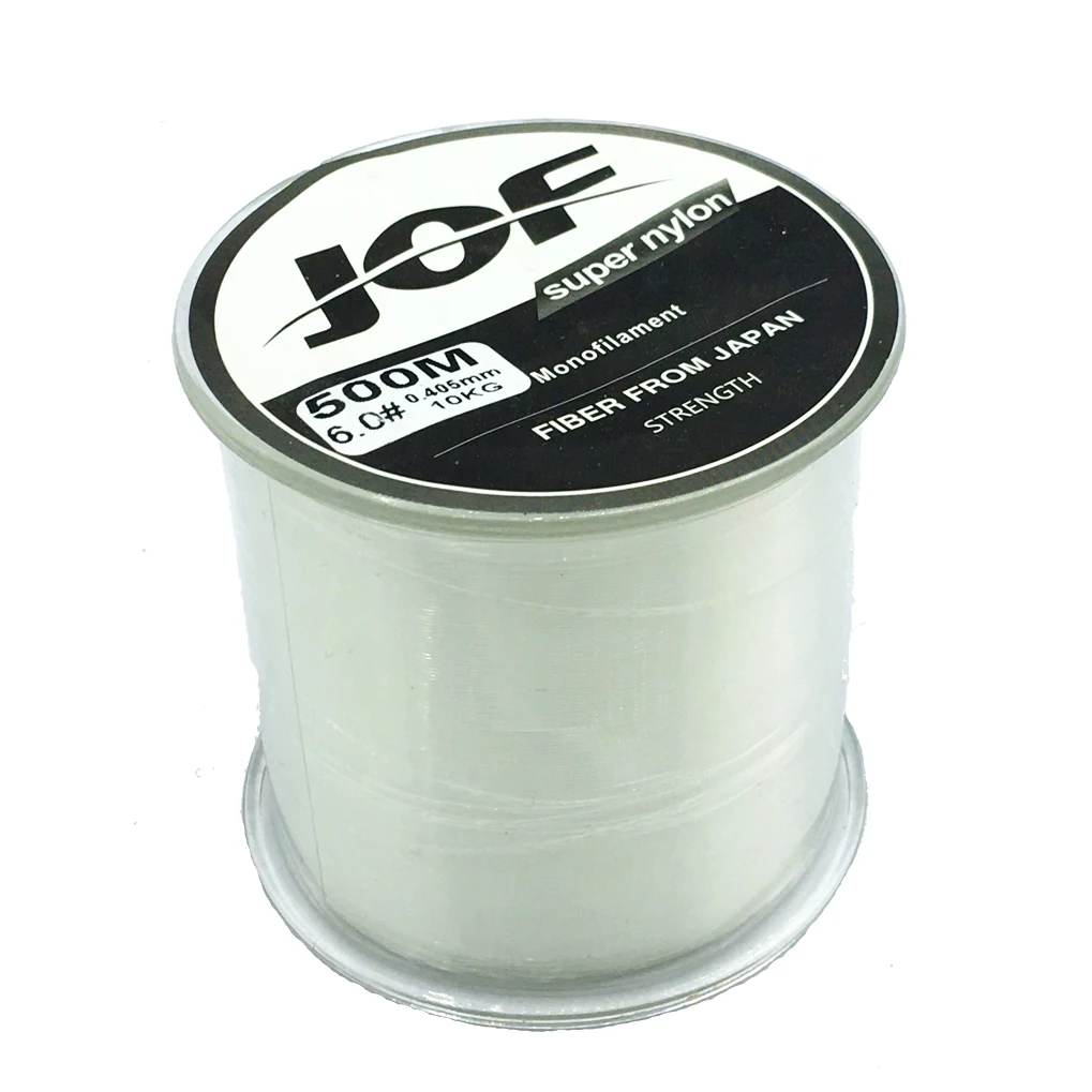 WHITE new design 100-500m nylon fishing line 8 color super strong monofilament line for bass carp japan transparent pesca rope - Цвет: WHITE