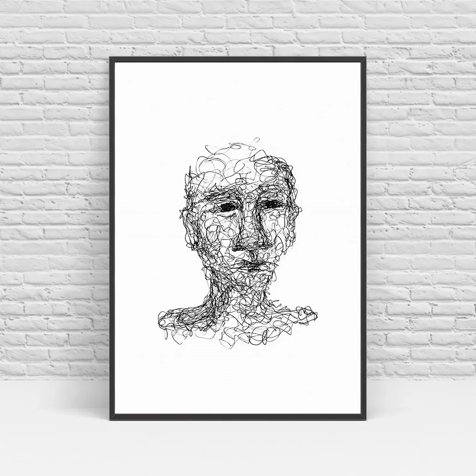Скандинавская Настенная картина серый абстрактный рисунок на холсте с полосками