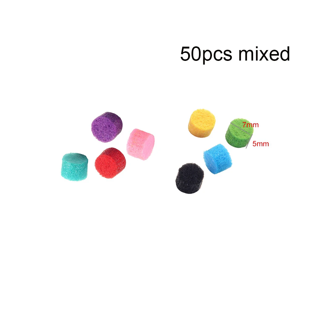 50pcs Pad Цепочка ожерелье из нержавеющей стали масляный диффузор медальон пара кулон ожерелье флакон духов серебряные ювелирные изделия с 25 шт войлочных подушечек - Metal color: 50pcs Pad