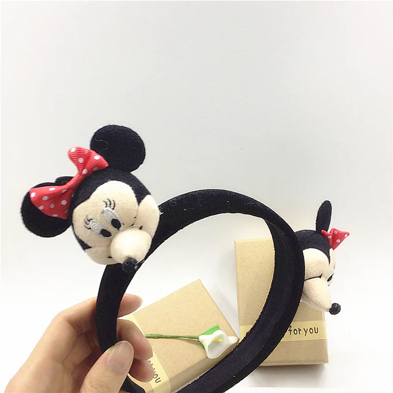 Disney 3D повязка на голову, аксессуары Микки и Минни, стерео куклы, резинки для волос, милый мультяшный образ, косплей, вечерние украшения, игрушки, подарки