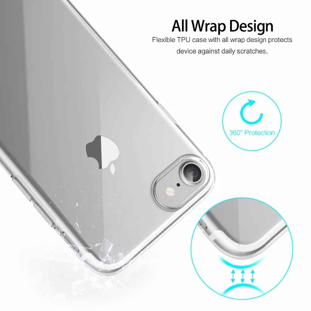 ТПУ силиконовый чехол для iPhone 7 8 RCOK ультра тонкий прозрачный |