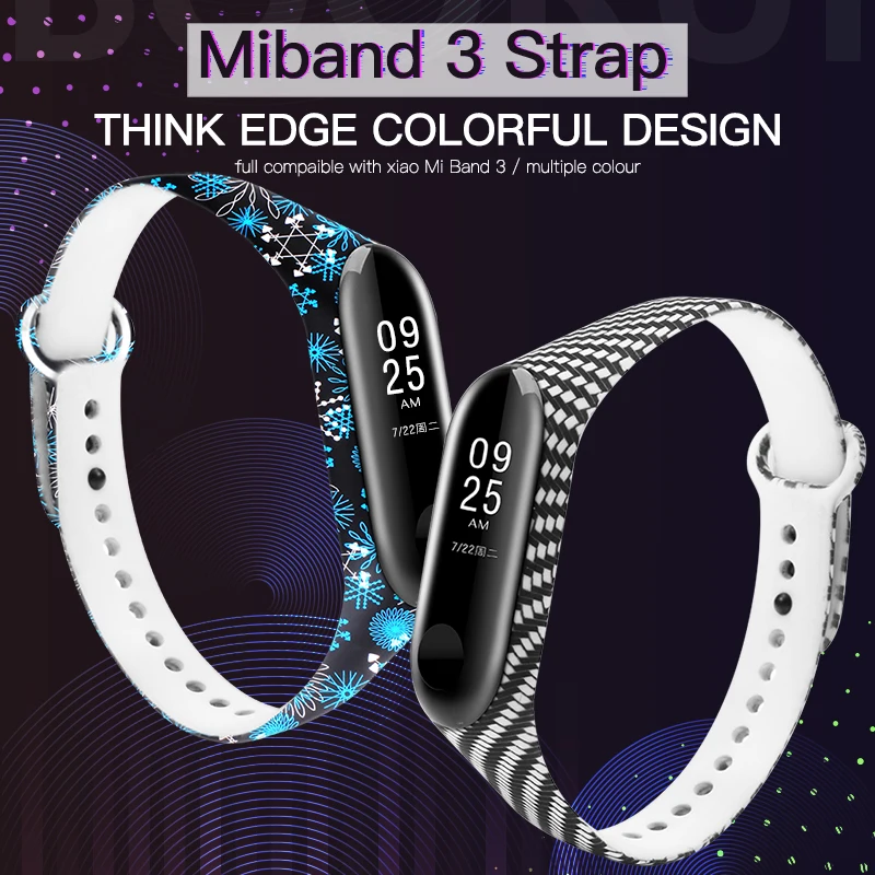 BOORUI Mi band 3 силиконовый ремешок с разнообразным цветочным принтом pulsera miband correa