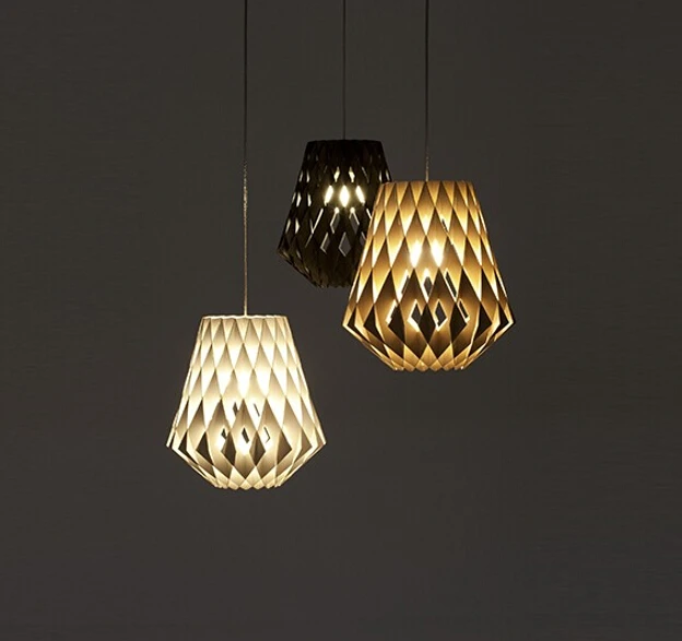 Современная Деревянная плетеная ретро люстра в виде птичьей клетки лампа