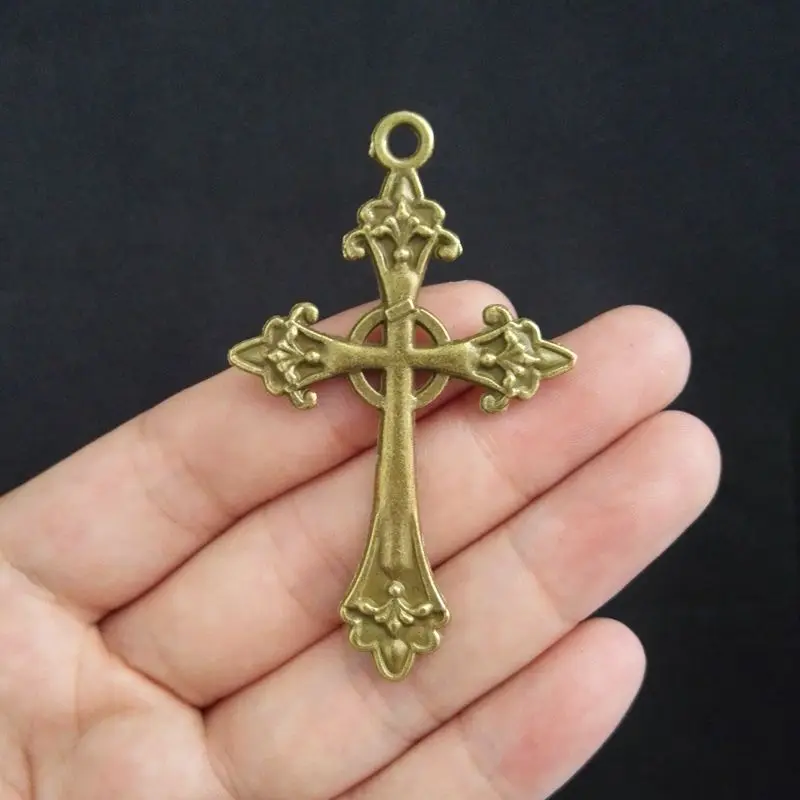 5 шт. античные бронзовые кресты Шарм DIY Изготовление ювелирных изделий|charms jewelry