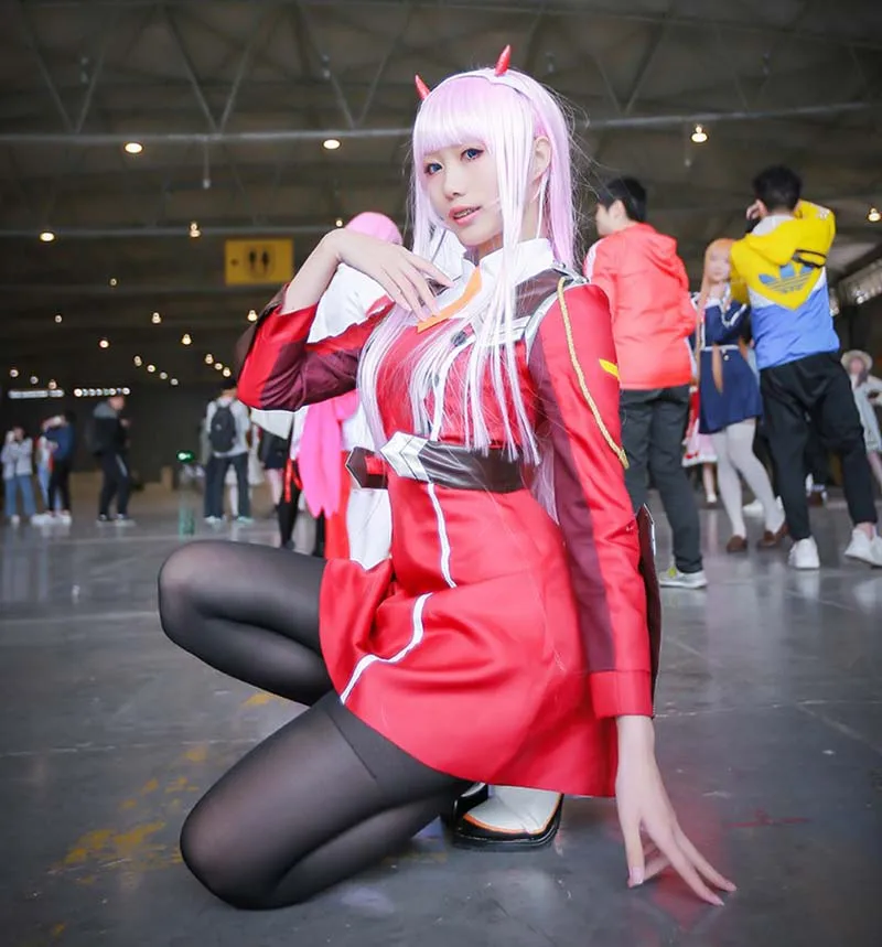 Новинка Костюм для косплея Zero Two Darling In The Franxx 02 Милые наряды девочек на Хэллоуин