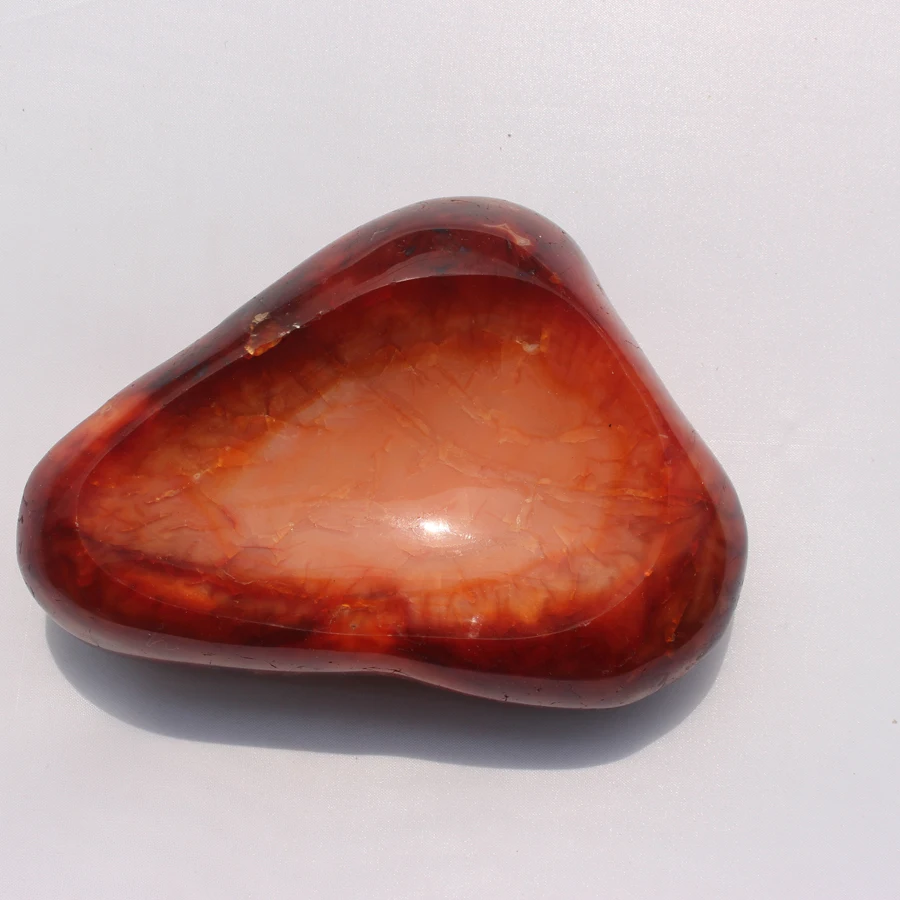 

NEW LISTING 480g Natural Red Agate Crystal Ashtray Polished Madagascar Stone Samples Free shipping M1406