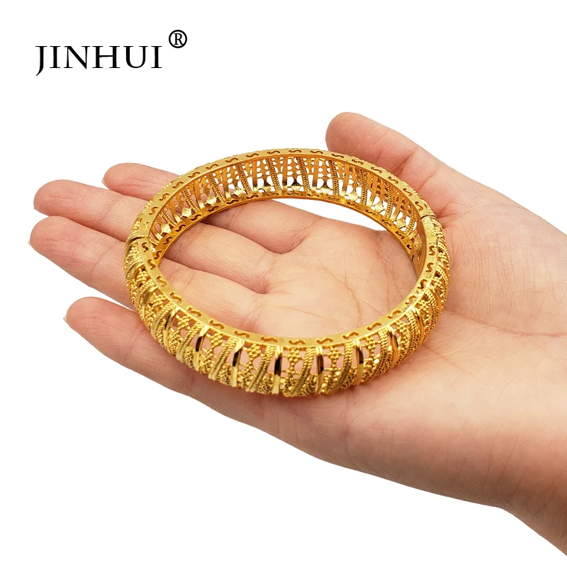 Новые модные золотые свадебные браслеты Jin Hui для женщин открытые невесты