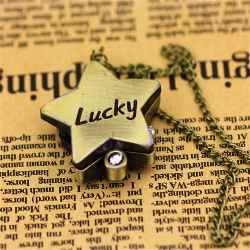 Moment # L05 2018 Fashion New Star Shape Love Bronze Necklace Chain Pocket Watch | Наручные часы