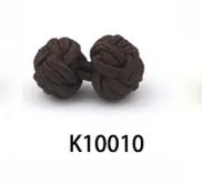 K10010 10 пар/Лот Новые запонки Шелковый узелок высококлассные мужские классические двойная веревка шар узел форма запонки ручной работы шелковые Узлы запонки - Окраска металла: K10010