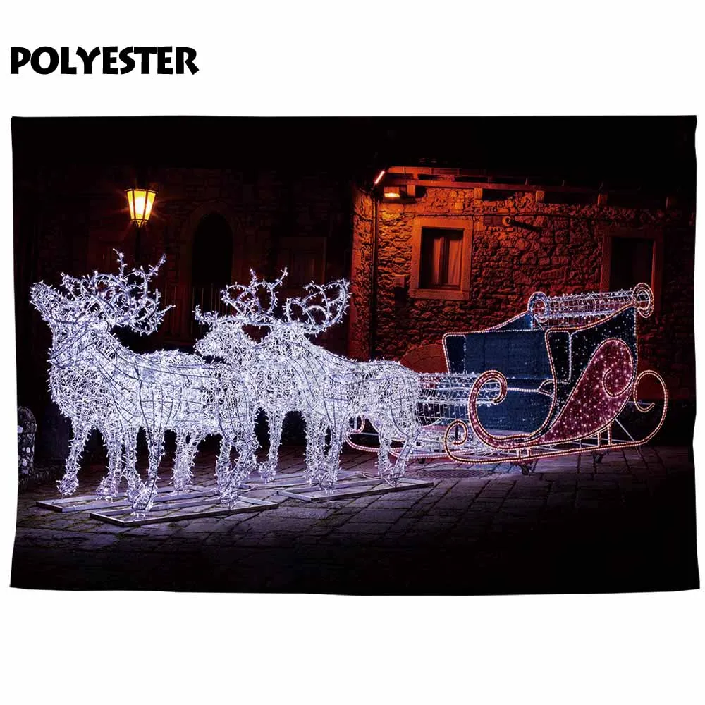 Allenjoy Рождественская гирлянда олень сани улица светильник коттедж Фон