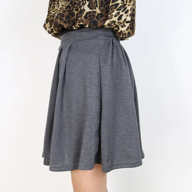 Женская тонкая юбка с эластичным поясом однотонная элегантная летняя новинка 2017