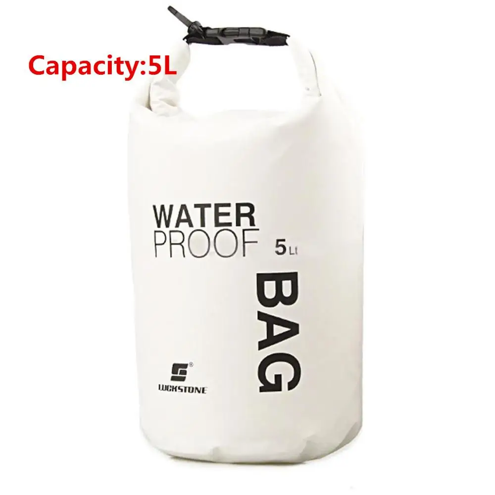 5L White 2/5L Складная Водонепроницаемая сумка для хранения воды для речного туризма, сухая сумка с песком для плавания, рафтинга, Каяка, кемпинга, рыбалки, спорта - Цвет: 5L White
