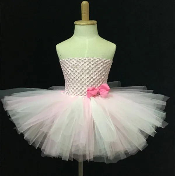 Радужное вязаное платье-пачка для девочек детское Двухслойное Пышное балетное