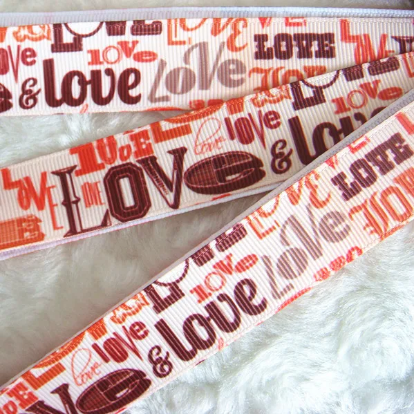 1 ярд 22 мм корсажная лента с принтом Love День Святого Валентина подарок сделай сам