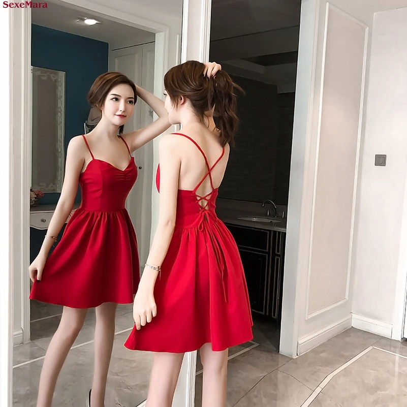 MexeMara мода новый слинг открытая спина галстук слово праздничное платье