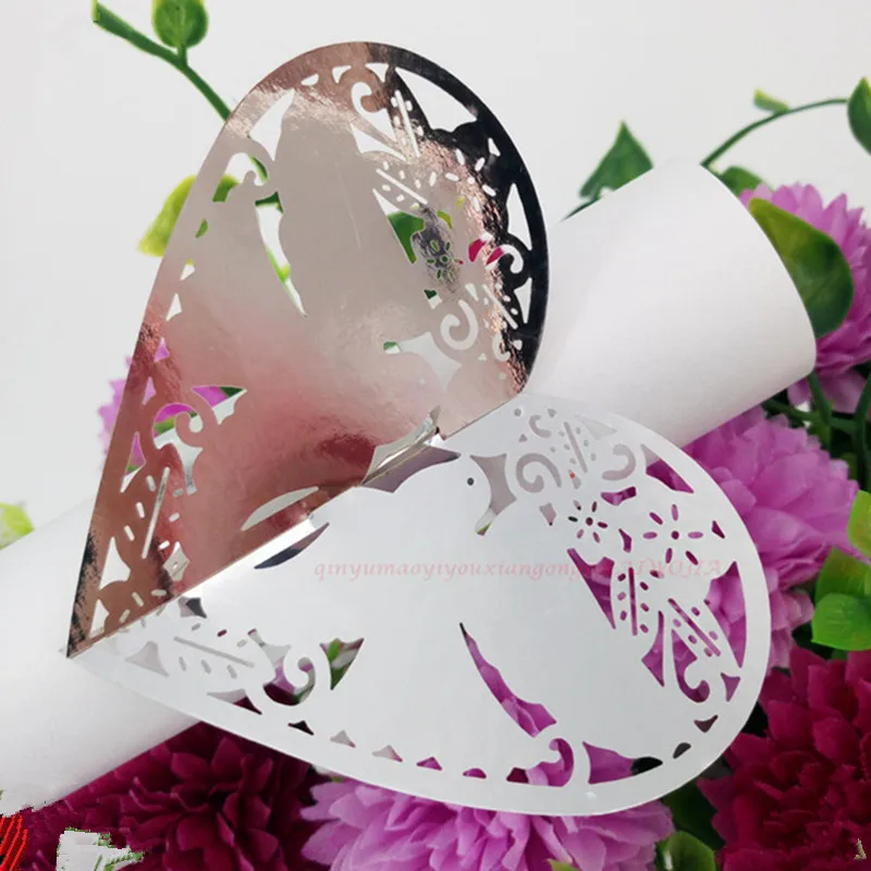 100 шт. бумажные кольца для салфеток в форме сердца | Дом и сад