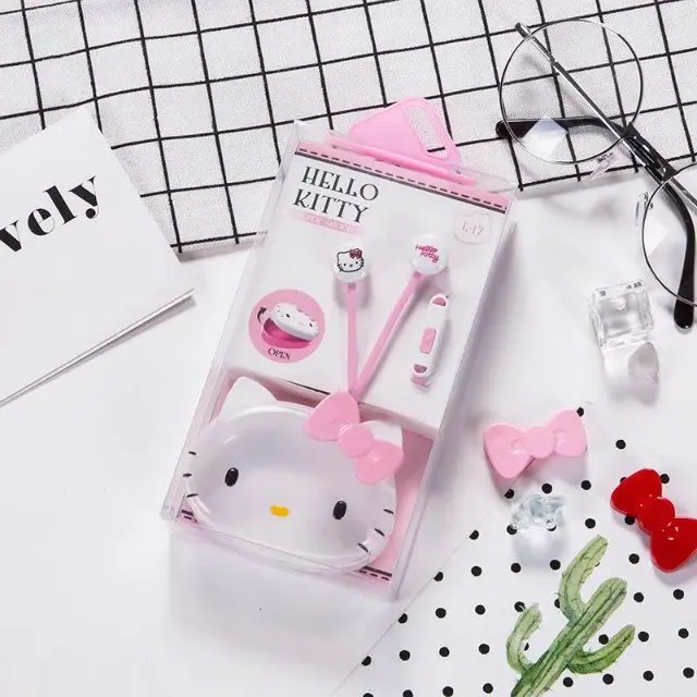 Милые розовые 3,5 мм стерео наушники-вкладыши hello kitty с микрофоном для телефонов с коробкой для хранения