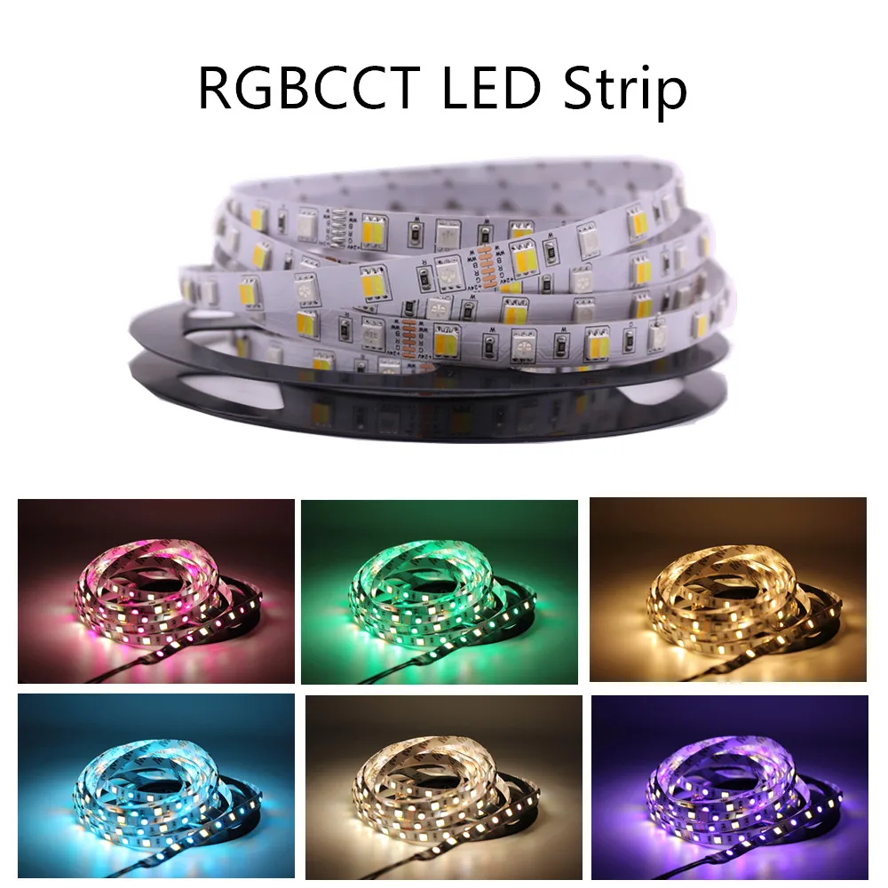 SMD 5050 RGB Светодиодная лента Водонепроницаемая 5 м 300 светодиодный DC 12 В 24 В CCT RGBCCT RGBW RGBWW белый теплый белый Fita светодиодный светильник гибкие полосы