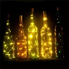 2 м 20 светодиодные бутылки вина нить с пробкой огни Рождество серебро медная проволока сказочные огни дома для свадебной вечеринки украшения праздника