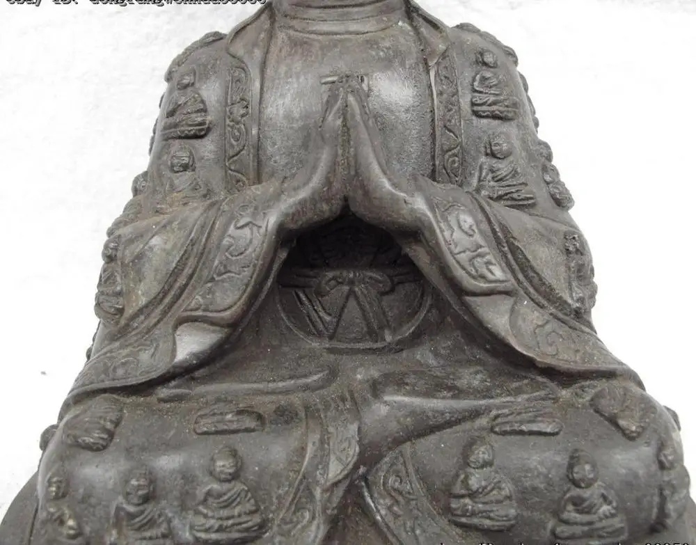 Tibet Buddhism Old Copper sakyamuni Shakyamuni Amitabha Tathagata Buddha Statue | Дом и сад