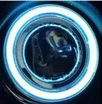EOsuns инновационный COB angel eye Светодиодный дневной ходовой светильник DRL+ галогенный противотуманный светильник+ объектив проектора для Audi A6 A6L C5 2004 - Цвет: ice blue