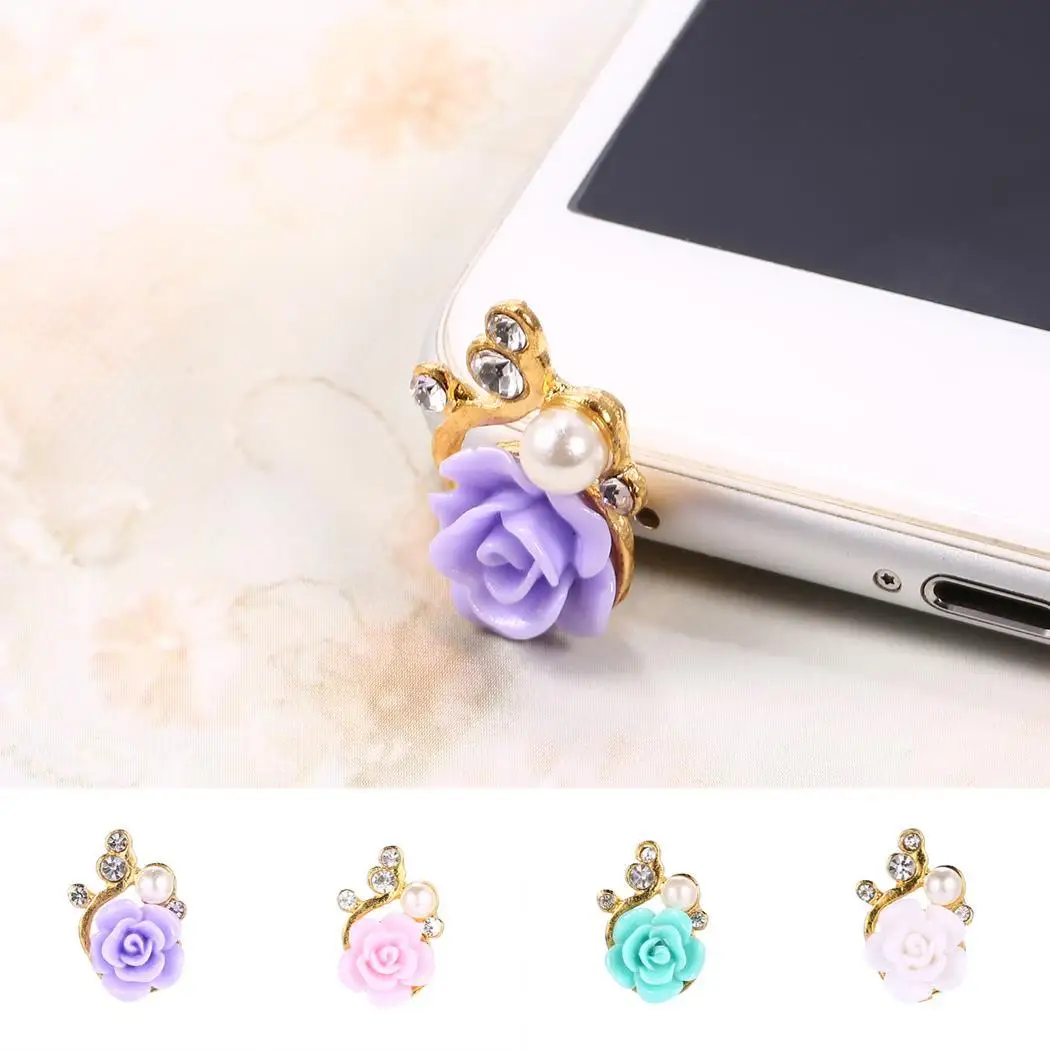 Фиолетовый телефон горный хрусталь розовый мобильный форма Джек цветок