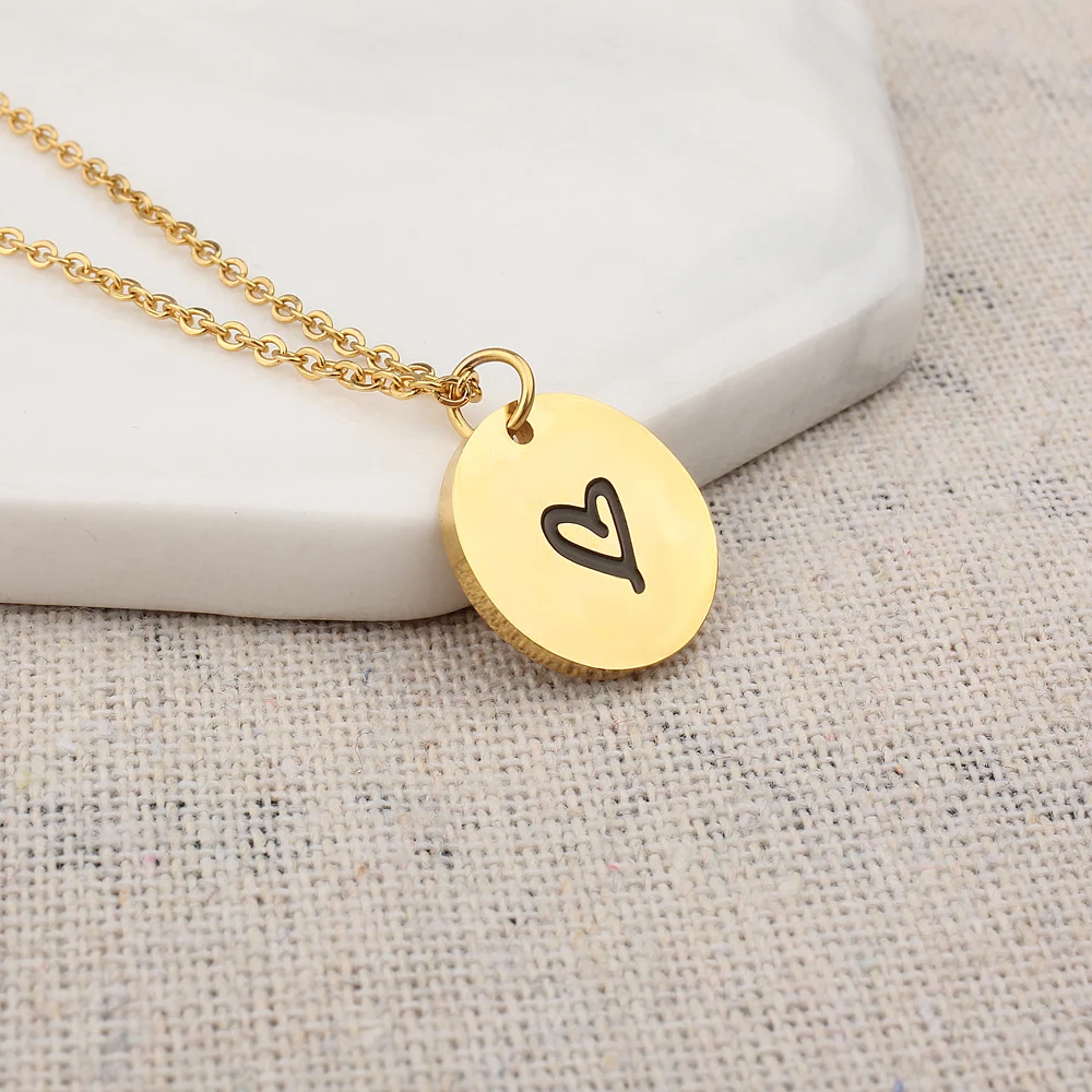 Милая круглая подвеска-Монета FINE4U N250 ожерелья из нержавеющей стали цепочка