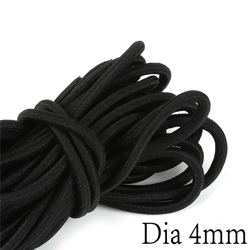 2 Meters Black Strong Elastic Rope Cords Bungee Shock Stretch String for Crafts DIY Outdoor Project Tents Kayak Boat Bag Luggage