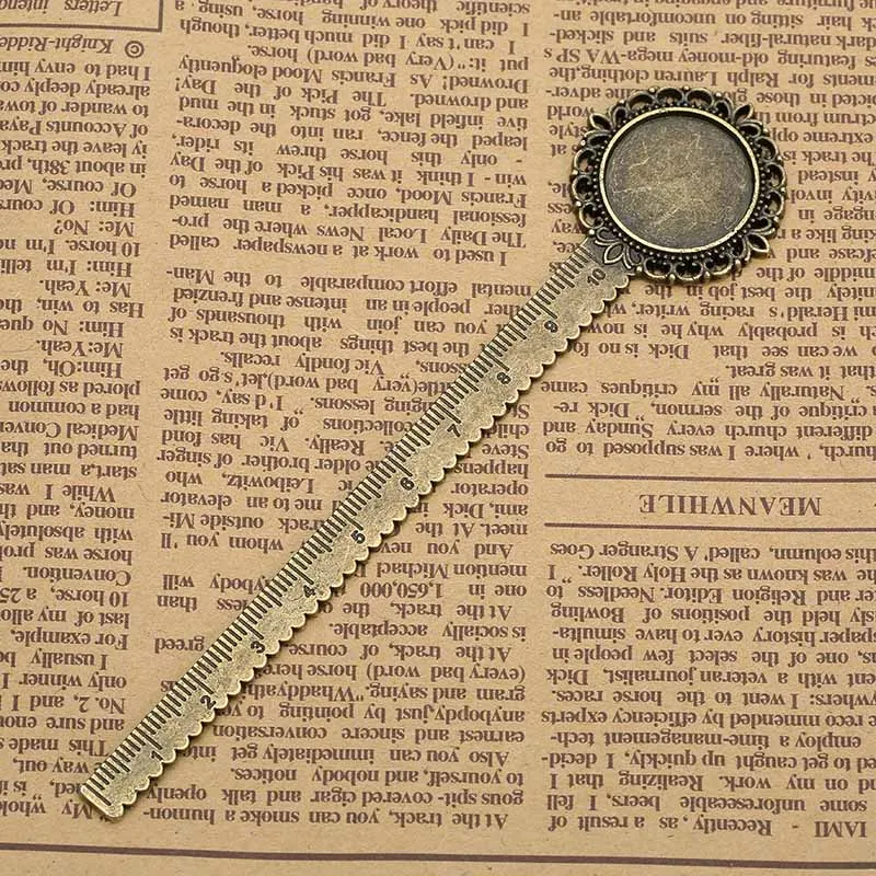 Bronze 20mm 5 шт. античный бронзовый серебристый винтажная металлическая Закладка-линейка на основе кабошона Закладка установка подходит 20 мм 18x25 мм кабошон закладки-камеи - Цвет: Bronze 20mm