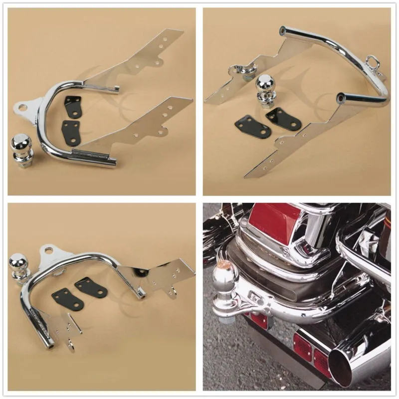 Хромированный Сцепной прицеп для мотоцикла с шариком Harley Touring FLHR Road King 1994 2008 Electra