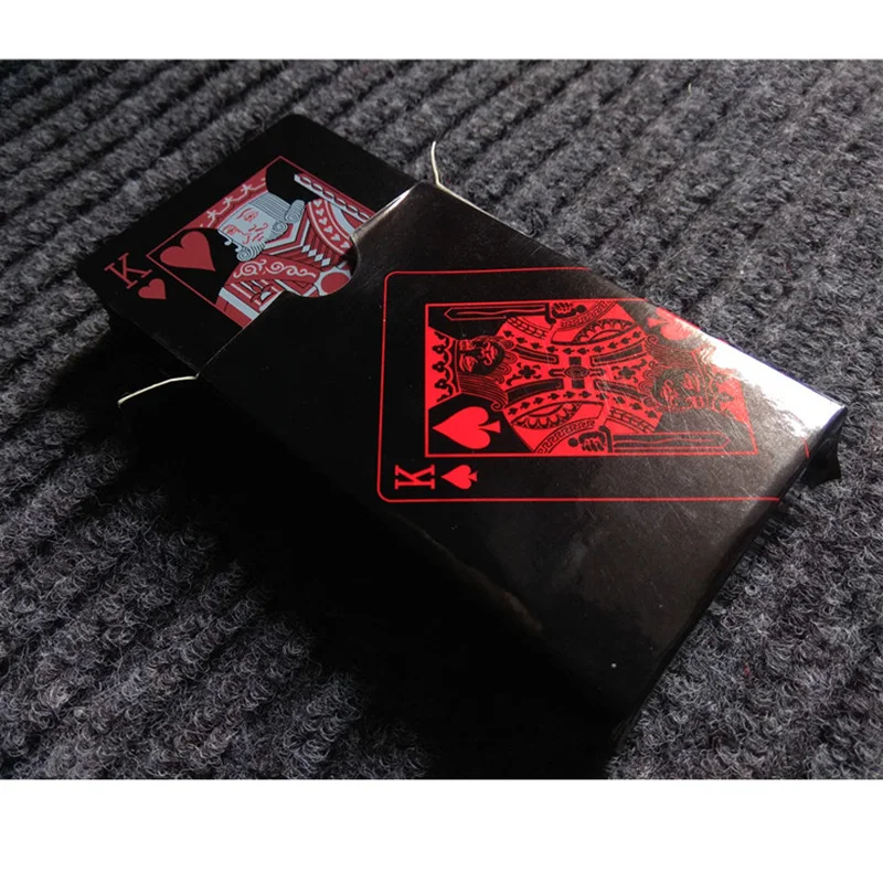 Качество Водонепроницаемый из черного пластика коллекция игральных карт Black Magic