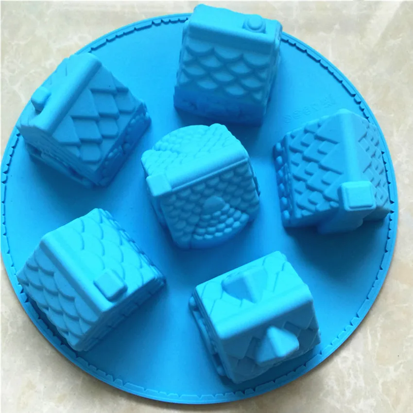 Рождественский домик форма для торта 6 отверстий вилла силиконовые формы выпечки