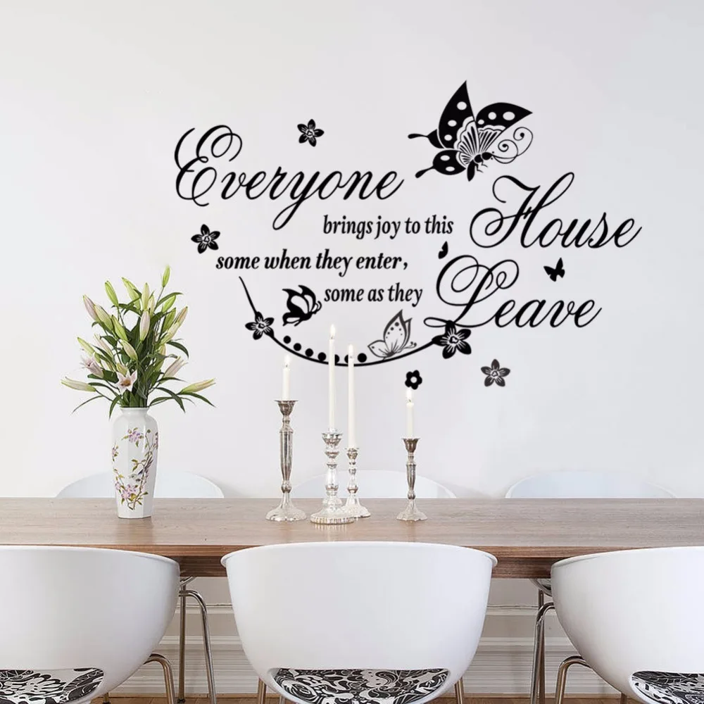 Наклейки на стену сделай сам со съемными цветами и надписями английском языке |