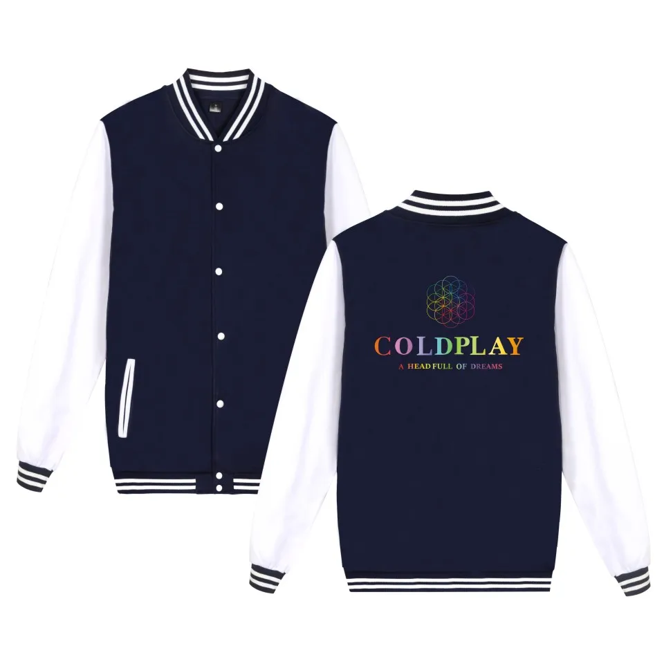 Бейсбольная куртка с музыкальной группой Coldplay модные стильные толстовки Мужская